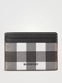 Check And Leather Card Case