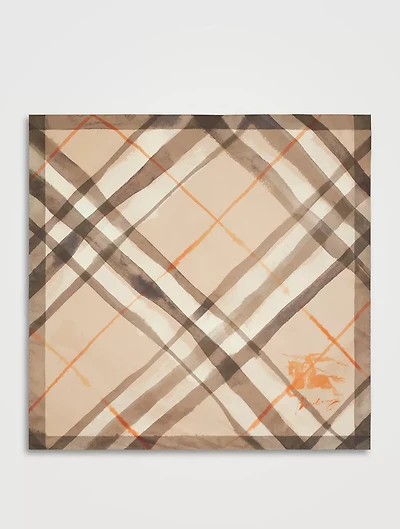 Watercolour Check Silk Scarf