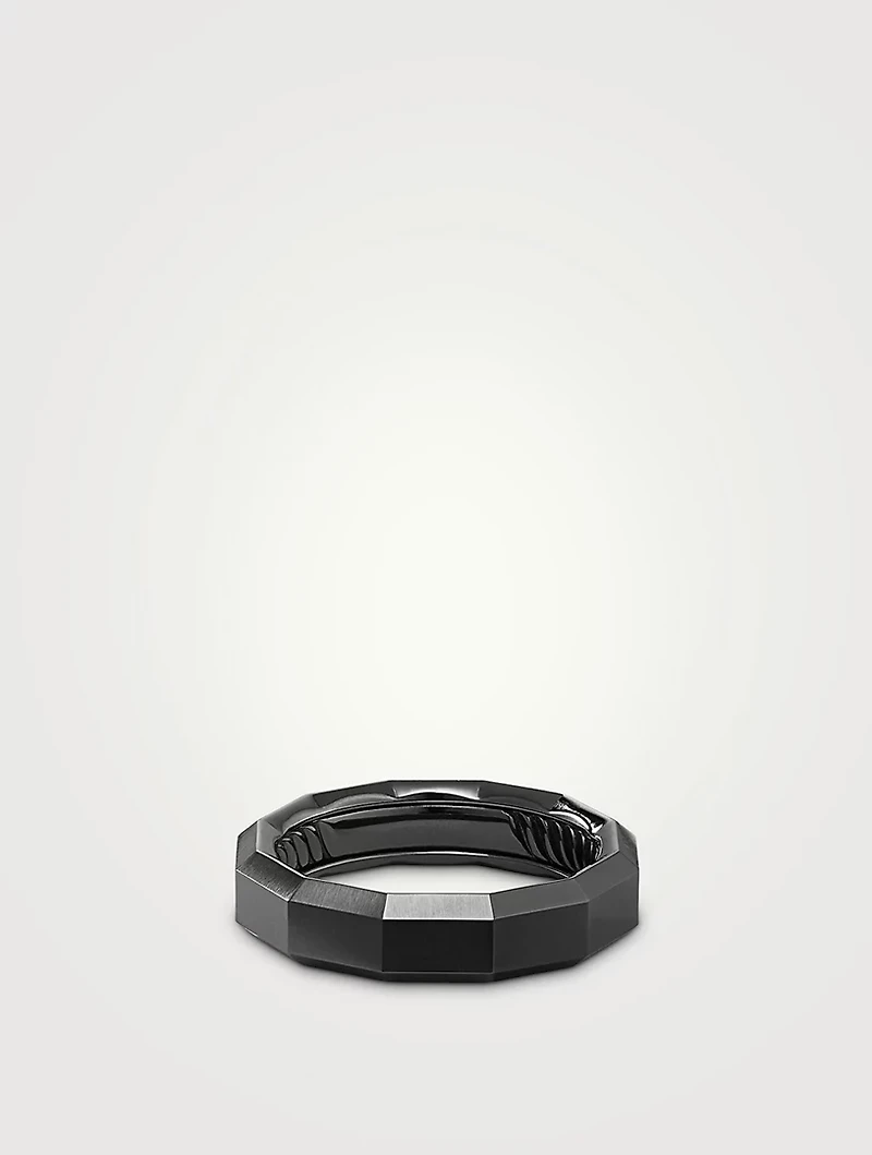 Faceted Band Ring Black Titanium