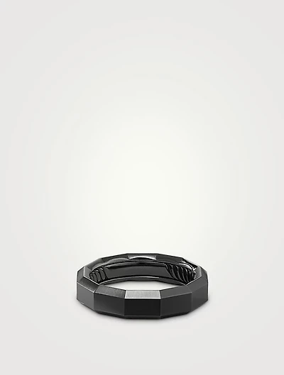 Faceted Band Ring Black Titanium
