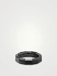 Faceted Band Ring Black Titanium