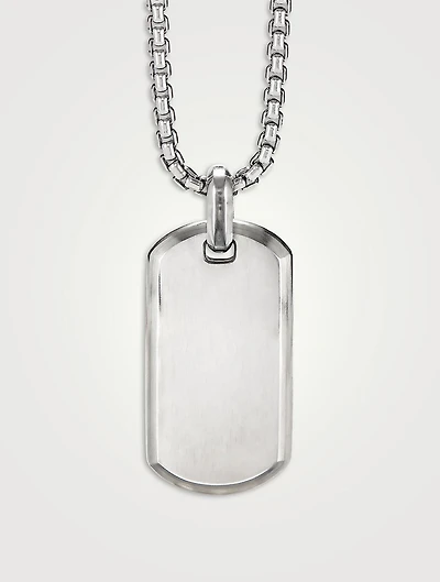 Chevron Tag In Sterling Silver, 35mm