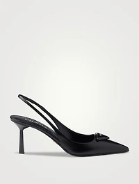 Saffiano Patent Leather Slingback Pumps