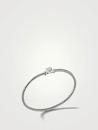 Cable Collectibles® Heart Bracelet Sterling Silver With Pavé Diamonds