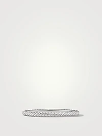 Sculpted Cable Bangle Bracelet 18k White Gold