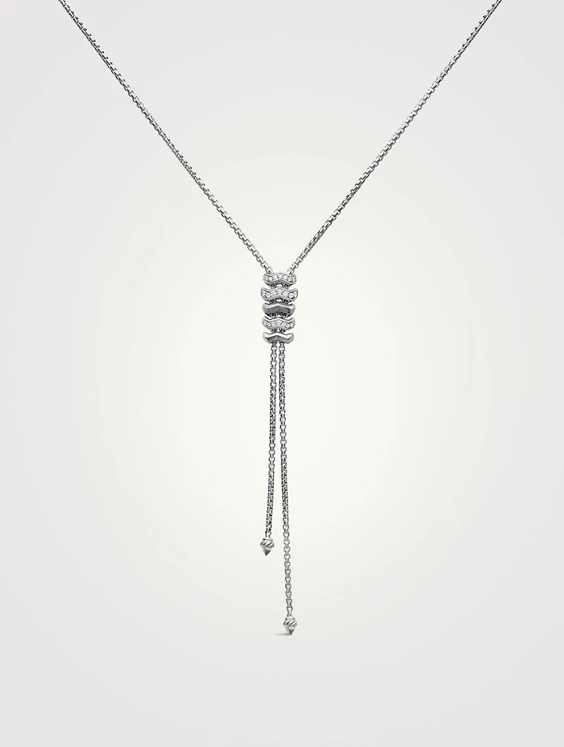 Zig Zag Stax™ Y Necklace In Sterling Silver With Diamonds