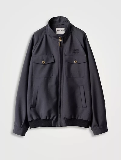 Bonded Kid Mohair And Jersey Blouson Jacket