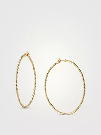 Sculpted Cable Hoop Earrings In 18k Yellow Gold