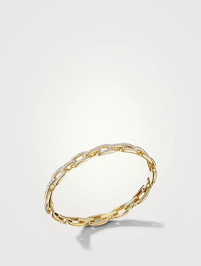 Stax Chain Link Bracelet 18k Yellow Gold With Pavé Diamonds