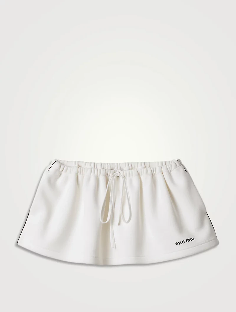Bonded Piqué And Technical Jersey Miniskirt