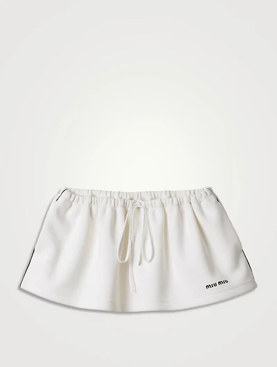 Bonded Piqué And Technical Jersey Miniskirt