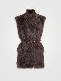 Wavy Shearling Vest