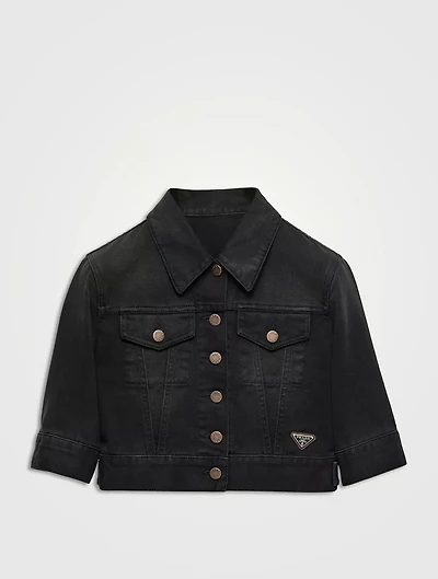 Cropped Denim Blouson Jacket