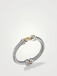 Buckle Bracelet Sterling Silver With 18k Yellow Gold And Rhodolite Garnets