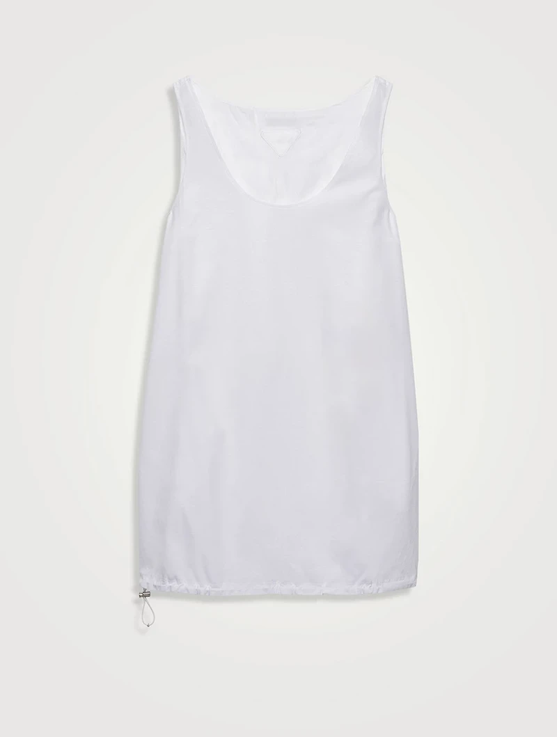 Reversible Cotton Jersey And Re-nylon Mini-dress