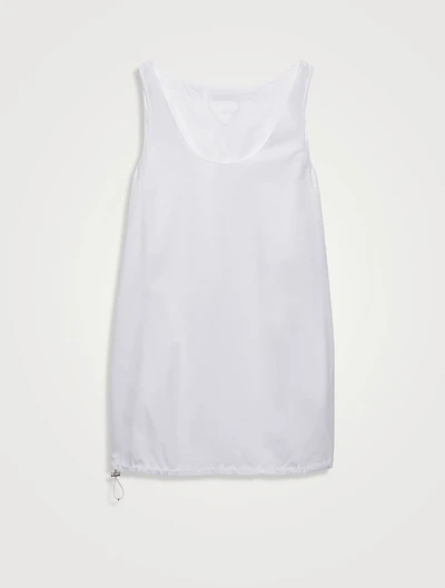 Reversible Cotton Jersey And Re-nylon Mini-dress