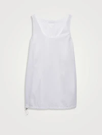 Reversible Cotton Jersey And Re-nylon Mini-dress