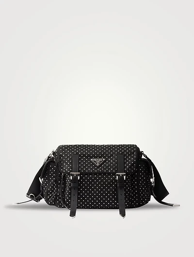 Re-nylon Shoulder Bag With Studs