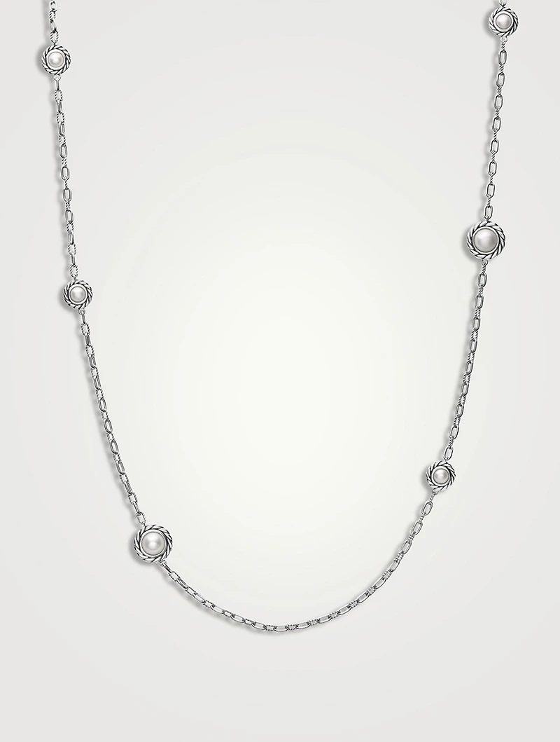 Pearl Classics Station Chain Necklace In Sterling Silver, 3mm