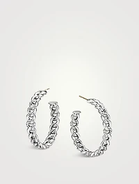 Belmont® Curb Link Hoop Earrings  In Sterling Silver