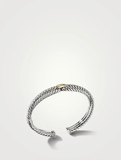 Cable Loop Bracelet Sterling Silver With 18k Yellow Gold