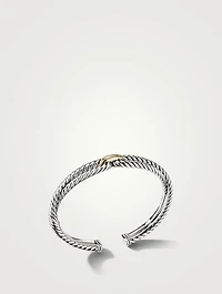 Cable Loop Bracelet Sterling Silver With 18k Yellow Gold