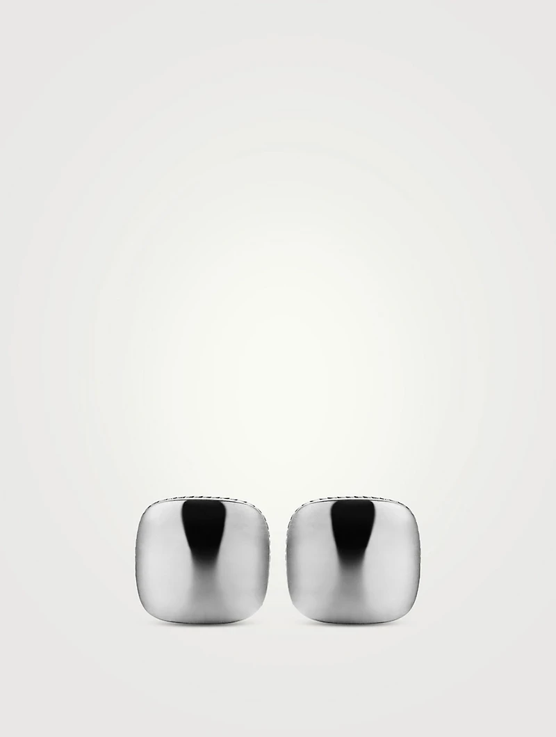 Streamline® Cushion Cufflinks In Sterling Silver, 17mm