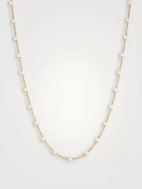Pearl Classics Station Necklace 18k Yellow Gold, 3.5mm