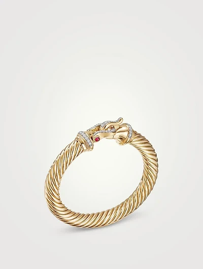 Buckle Bracelet 18k Yellow Gold With Rubies And Pavé Diamonds
