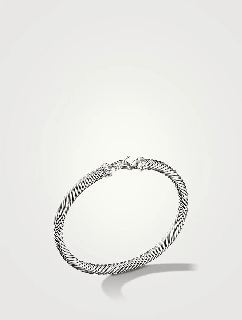 Buckle Bracelet Sterling Silver With Pavé Diamonds