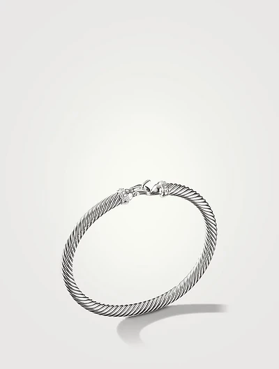 Buckle Bracelet Sterling Silver With Pavé Diamonds