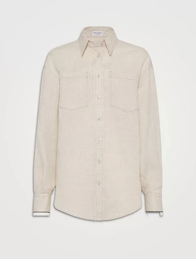 Linen Shirt With Monili