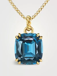 Marbella Pendant In 18k Yellow Gold With Hampton Blue Topaz, 22mm