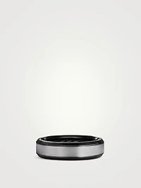 Beveled Band Ring Black Titanium With Grey Titanium, 6mm