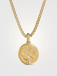 Scorpio Amulet In 18k Yellow Gold With Diamonds