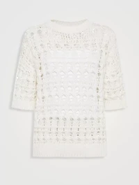 Textured Net Sweater