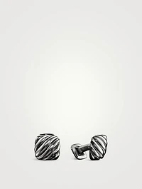 Sculpted Cable Cushion Cufflinks In Sterling Silver