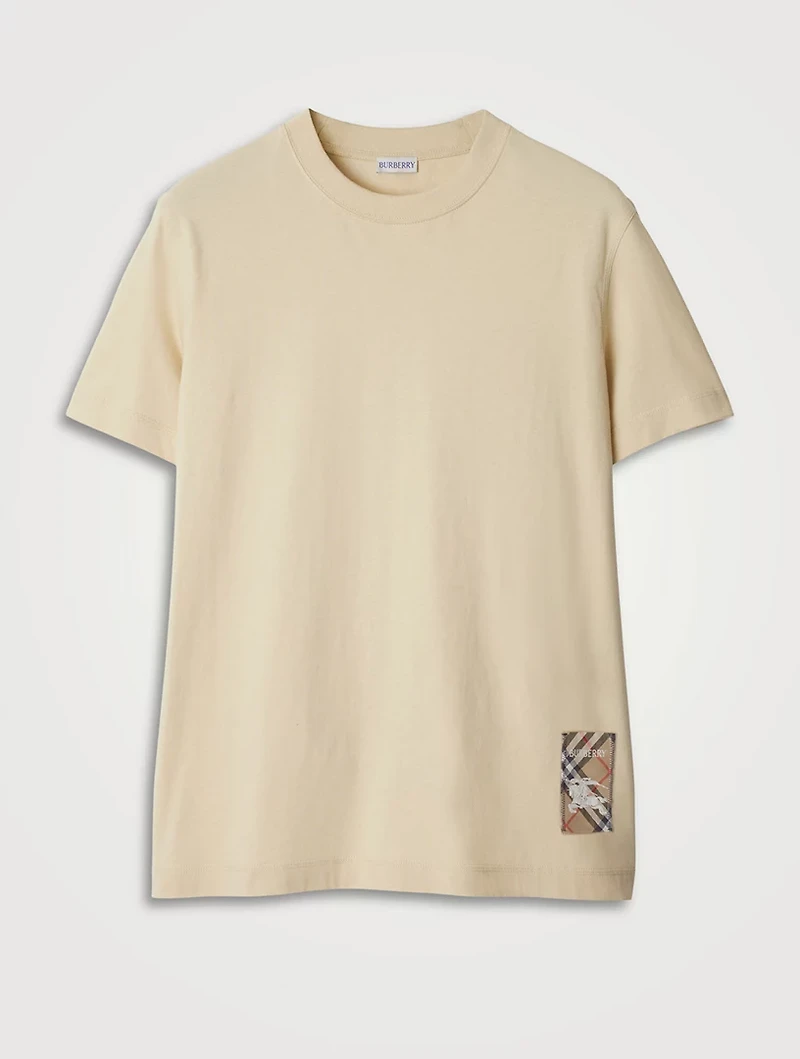 Check Label Cotton T-shirt