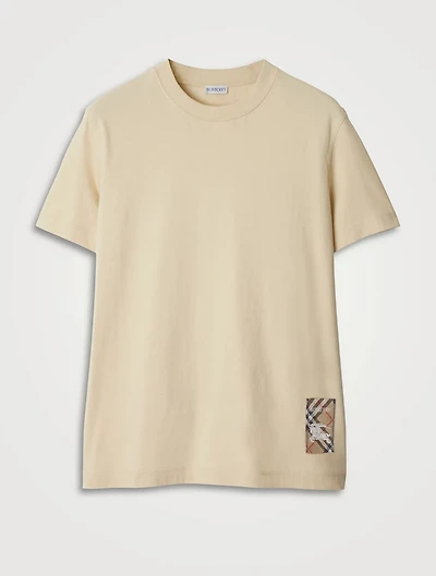 Check Label Cotton T-shirt