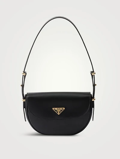 Prada Arqué Leather Shoulder Bag With Flap