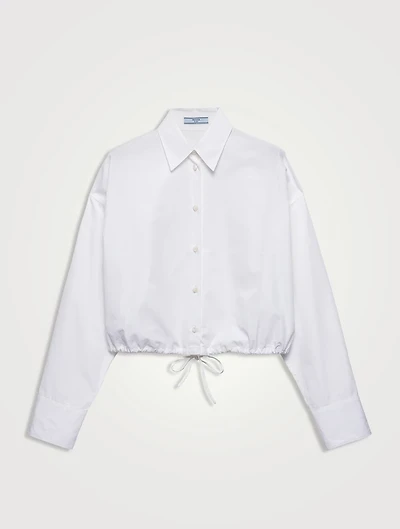 Drawstring Poplin Shirt