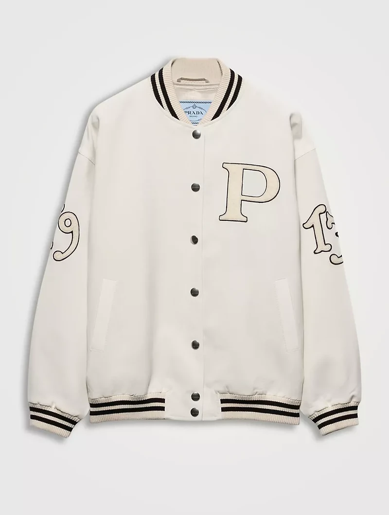 Kid Mohair Bomber Jacket With Patches