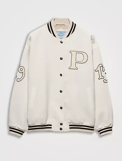 Kid Mohair Bomber Jacket With Patches