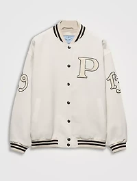 Kid Mohair Bomber Jacket With Patches