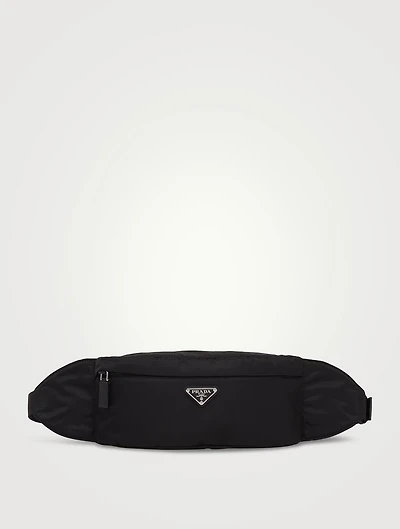 Re-nylon And Saffiano Leather Belt Bag