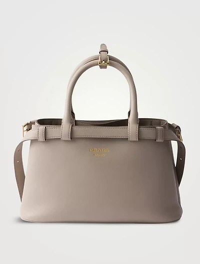 Prada Buckle Small Leather Handbag With Double Belt