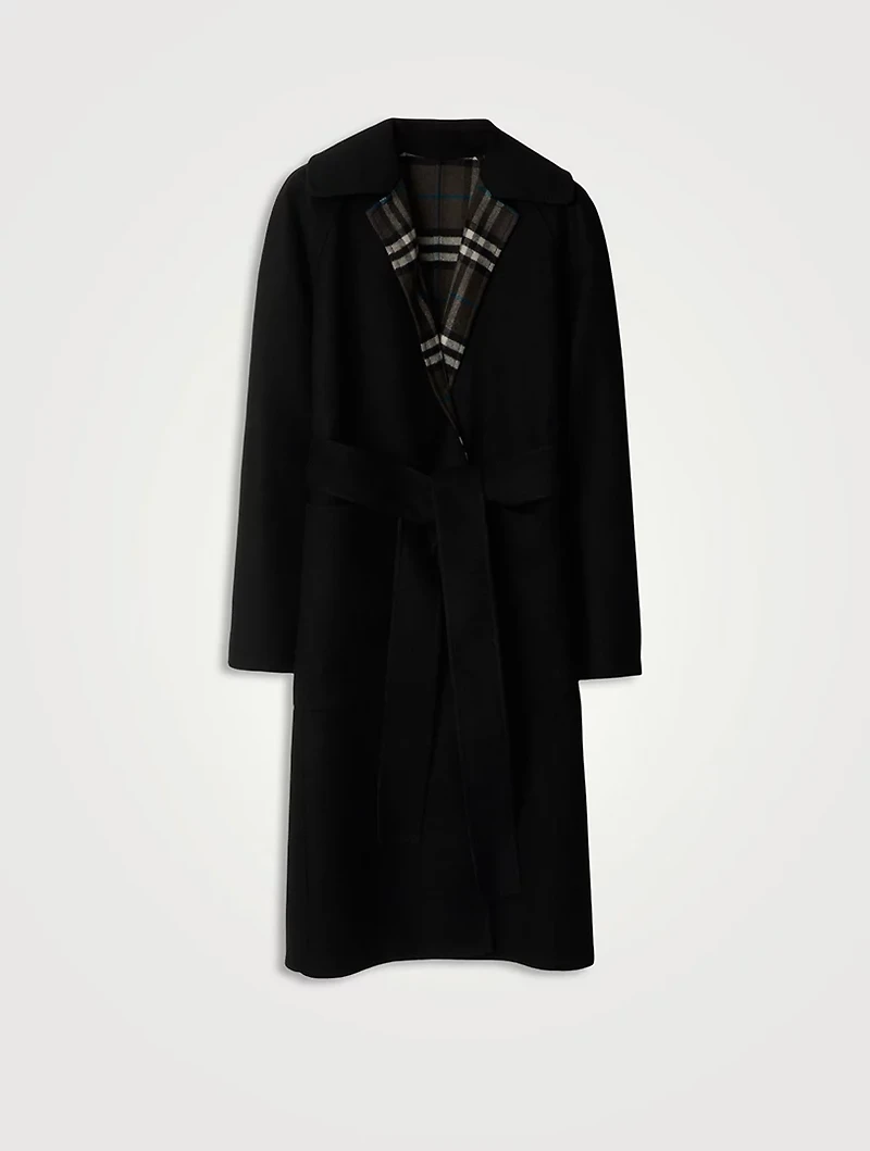 Reversible Wool Wrap Coat