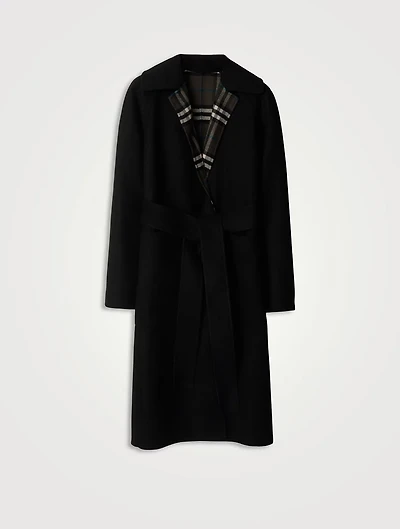 Reversible Wool Wrap Coat