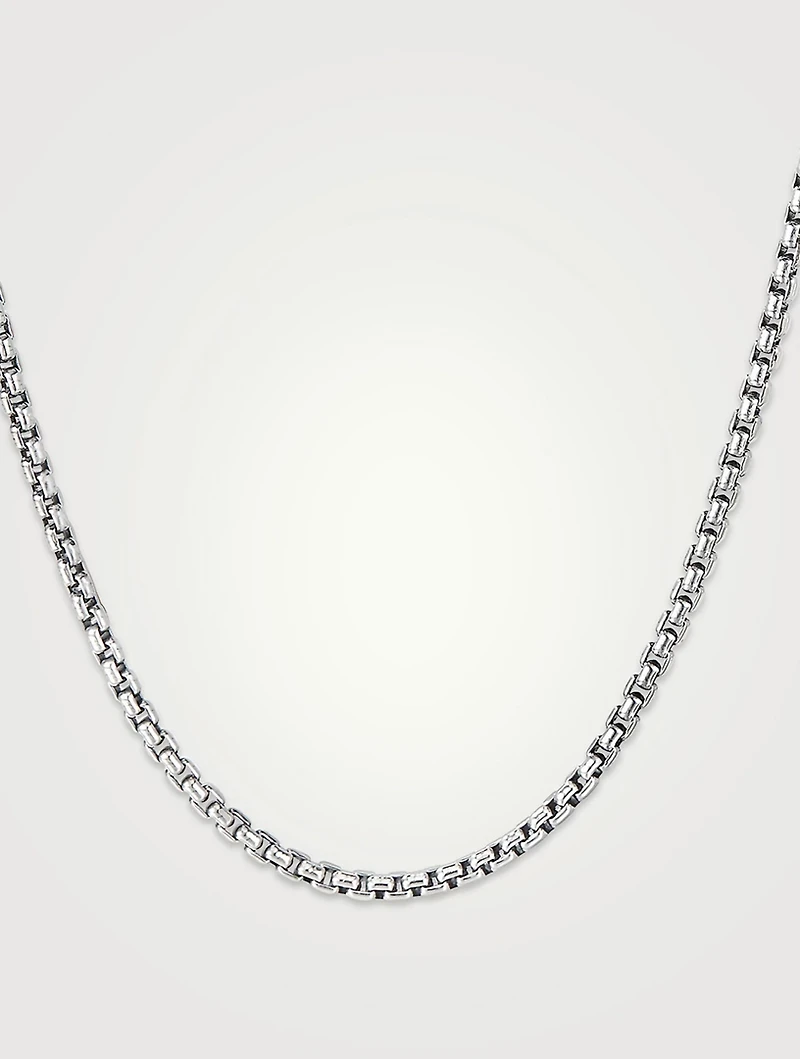 Box Chain Slider Necklace In Sterling Silver, 2.7mm