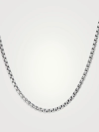Box Chain Slider Necklace In Sterling Silver